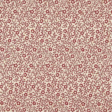 DESIGNER FABRICS 54 in. Wide Red And Beige Floral Matelasse Reversible Upholstery Fabric F420